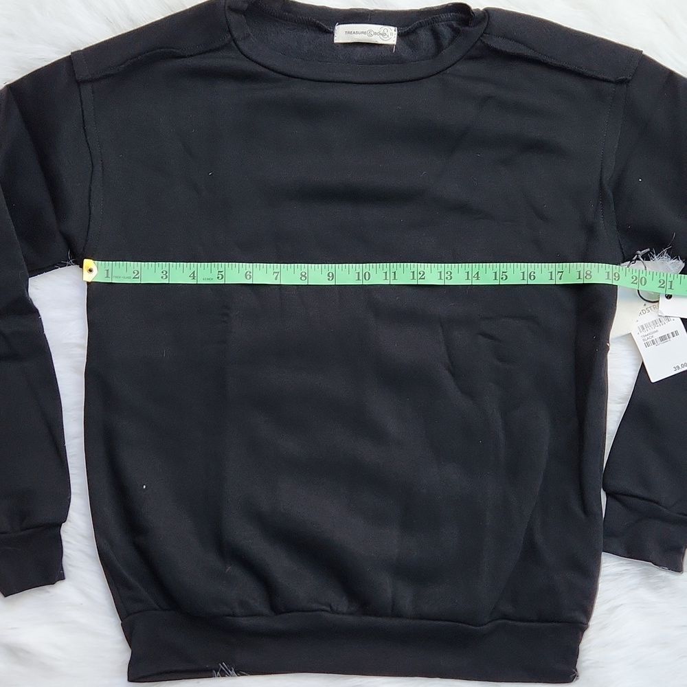 Treasure & Bond -804 Nordstrom Raw Hem black pullover sweatshirt NWT - XS - Picture 5 of 7